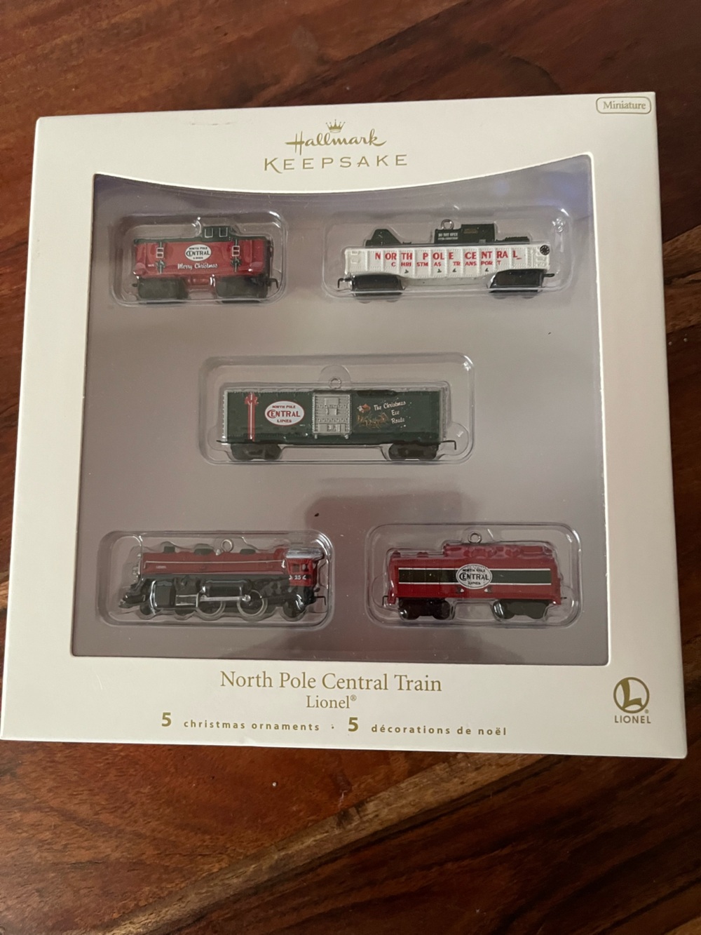 Hallmark 2007 NORTH POLE CENTRAL TRAIN LIONEL Keepsake Mini Ornament Set 5 NIB